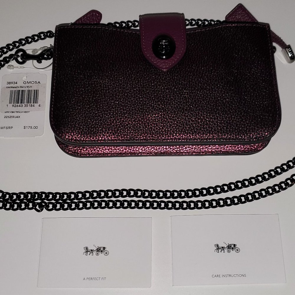 Coach Metallic Berry Turnlock Metallic Purse